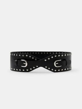 100% LEATHER STUDDED WAIST BELT SIZE 30